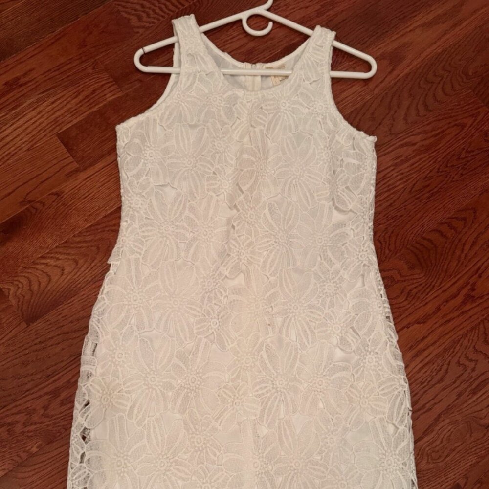 White Lace Tunic Dress Size Large Excellent Condition Casual Dress